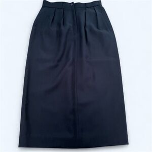 Jones New York 100% Wool Navy Blue Pencil Midi Skirt